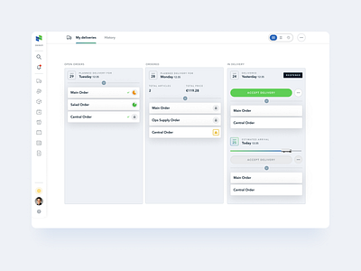 HAVI | Delivery Dashboard calendar dashboard dashboard ui delivery app design ecommerce logistics logistics app orders ui ux web