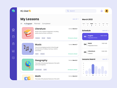 Learning platform UI design design desktop app design illustration learning platform ui ui design ux