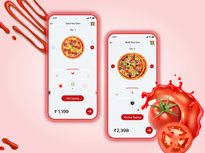 Customise & Order Pizza App app app design design ecommerce illustration minimal pizza pizzeria ui ui design uidesign ux