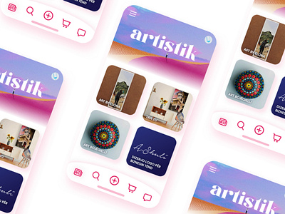 artistik App UI albania app app design application art artist artistic artwork blog design message painting post search sell ui uiux uiuxdesign