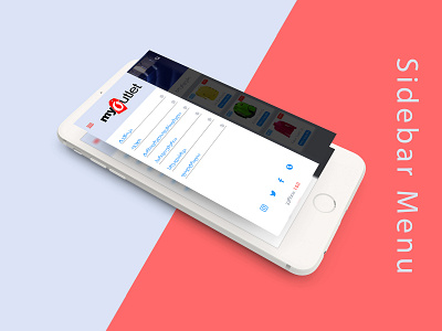 Mobile App Design 1/2 design flat iphone logo menu mockup sidebar sidemenu ui