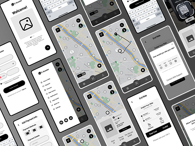 Wireframes for E-scooter app