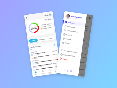 Fintech App, Sidebar Menu