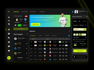 Sports Betting Web Design 1xbet basketball bet betting site casino dark theme football landing page minimal new design playing poker real madrid slots sports tennis trivia ui concept web web design