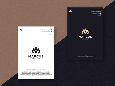 Marcus Advisor app branding design icon illustration letter logo minimal typography vector