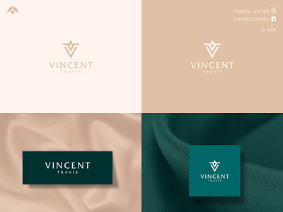 Vincent Travis app branding design flat icon illustration letter logo logomaker minimal typography vector