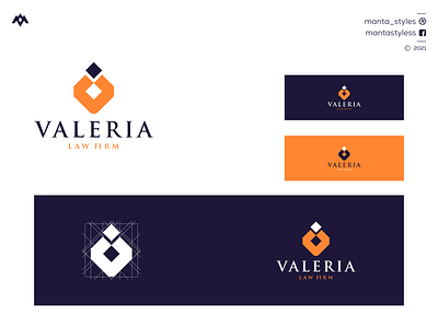 Valeria Law Firm app branding design flat icon illustration letter logo logomaker minimal typography ui uiux vector