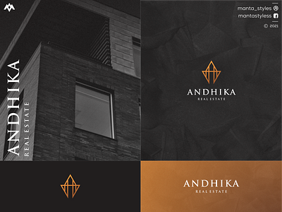 Andhika Real Estate app branding design icon illustration letter logo logomaker minimal typography vector