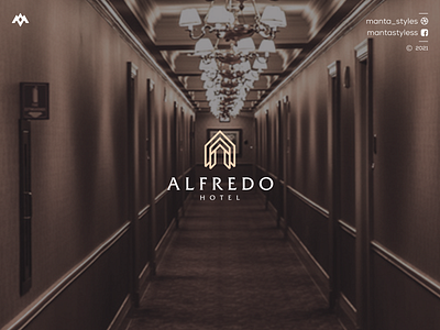 Alfredo Hotel app branding design icon illustration letter logo luxurylogo minimal monogramlogo typography ui uiux vector