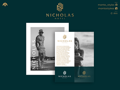 Nicholas Hotel app branding design flat icon illustration letter logo logomaker minimal monogramlogo typography ui vector
