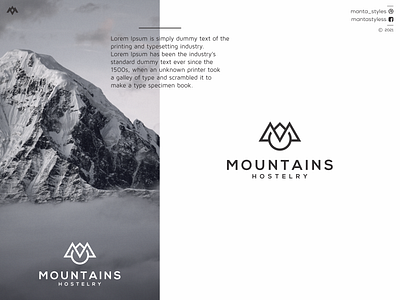 Mountains Hostelry app branding design icon illustration letter logo logo design logomaker logotype minimal typography ui ux vector