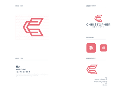 Christopher Kenneth app branding design icon illustration letter logo logodesign logomakeronline minimal typography ui ux vector