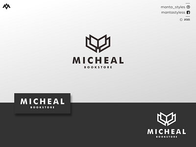 Micheal Bookstore app branding design icon illustration letter logo logomaker minimal typography ui ux vector