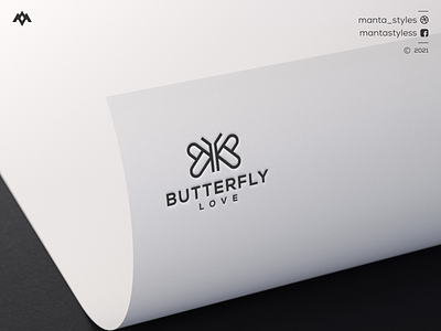 Butterfly Love Logo app branding design icon illustration letter lineart logo logo minimal ui vector