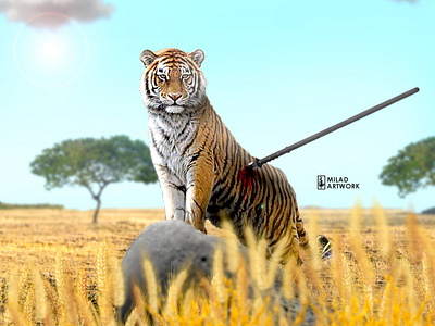strong tiger design photomontage photoshop tiger