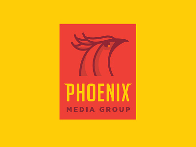 Phoenix Media Group bold flat icon illustration logo phoenix