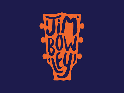 Jim Bowely Logo flat guitar hand drawn illusration logo typography