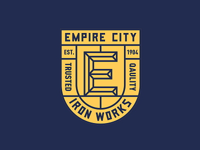 Empire City Badge badge design ironwork logo typography