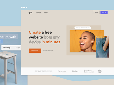 Yola Redesign Concept landing page typography ux