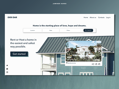 ekri dar : Real estate website landing page. airbnb architecture artwork design freelance minimal project realestate rental ui user experience user interface userinterface ux web