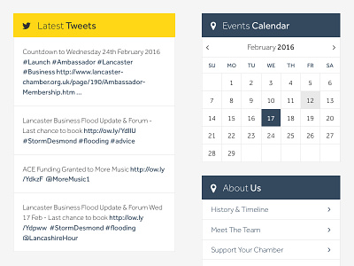 UI/UX Elements calendar latest tweets menu module twitter ui ui design ux ux design web webdesign