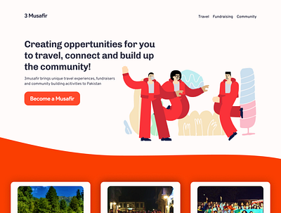 3 Musafir Travel Community Website branding graphic design logo ui ux