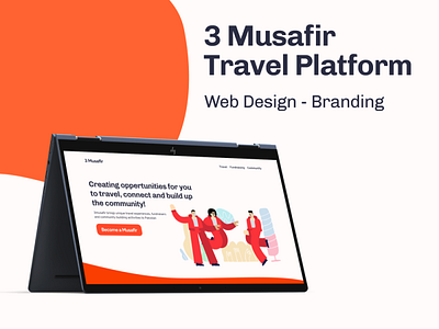 Landing page - Travel Company branding design illustration logo orange typography ui user experience ux uxd uxr vector