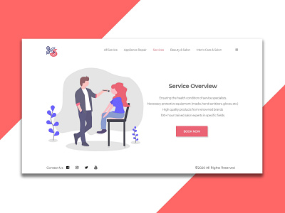 Beauty and Saloon Launching Page brand brand design brand identity branding creative creative design illustraion illustration landing page landing page design landingpage launcher launching launching page modern photoshop typography ui ux vector