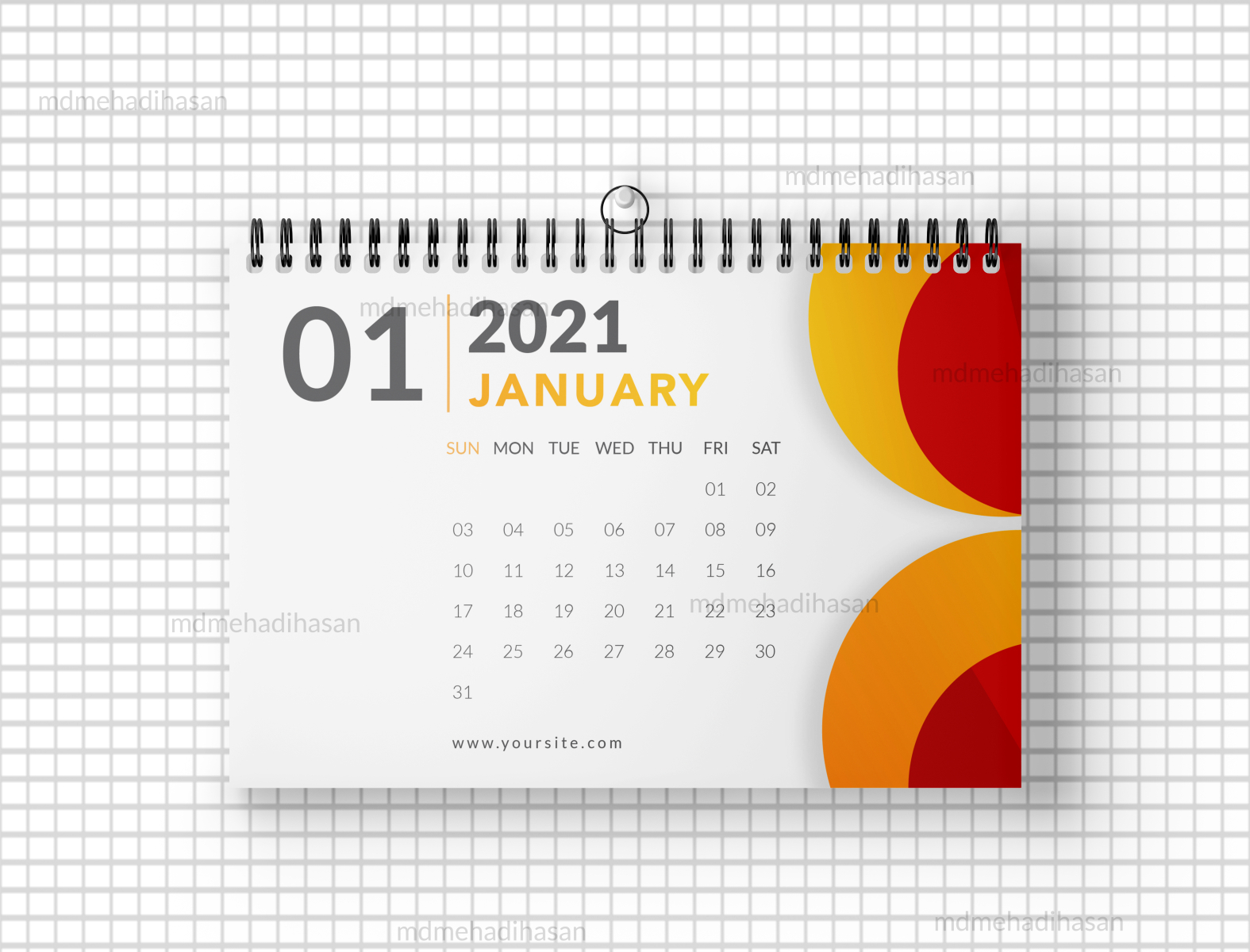 Desk Calendar 2021 Design Template by Md Mehadi Hasan on Dribbble