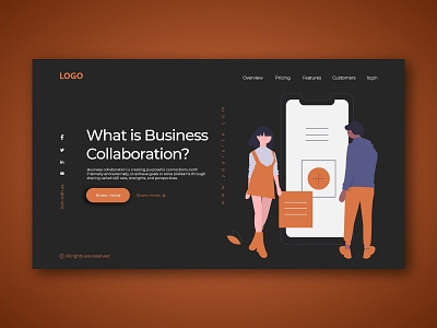 Landing Page For Business Collaboration area branding concept hero illustration interface landing landing page landingpage launching layout page template typography ui ux web banner website