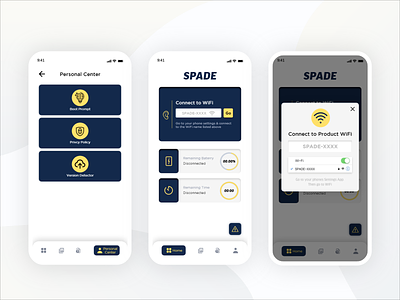 Spade App Redesign | Bluetooth or Wi-Fi Device Connector App