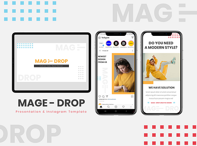 MAGE DROP - Presentation & Instagram Template brand identity branding fashion google slides instagram post instagram stories instagram story instastory keynote powerpoint presentation template promotion social media