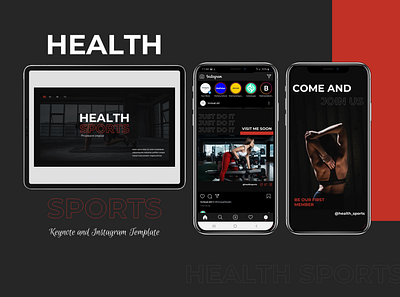 HEALTH SPORTS - Presentation & Instagram Template brand identity branding fashion google slides instagram post instagram stories instagram story instastory keynote powerpoint presentation template promotion social media