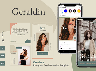 Geraldin - Instagram Post & Story branding creative design feeds identity illustration instagram story instastory lookbook marketing media modern fashion post promotion social story