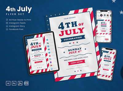 4th July - Flyer Set modern