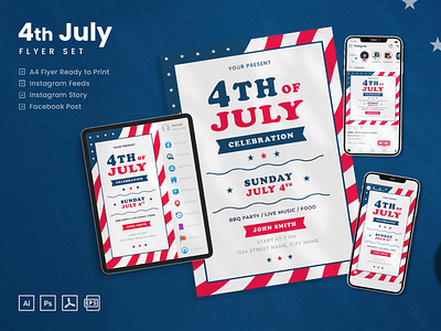 4th July - Flyer Set