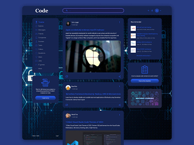 Social network for programmers dashboard for programmers social network ui design website