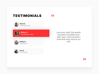 Daily UI - Challenge #039 app daily ui daily ui 039 design figma testimonials ui user experience user interface ux