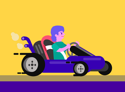 amateur racer illustration vector