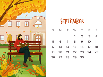 Calend_a_girl calendar design illus illustration vector
