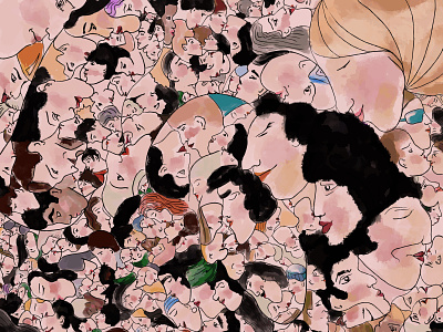 Crowd Profiles dari vott dari design illustration краски лица людей профили рисунок