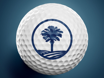 South Carolina Golf Logo Marks 1 color blue blue and white branding branding design golf golf ball golf club line line art logo design mark navy palmetto single color south carolina
