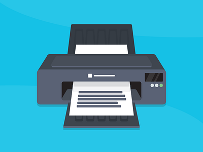 Flat Printer Design flat icon iconography illustration michaelcodysparks office paper printer