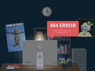 404 Error 404 404 error desk error page flat design flat desk flat illustration flat office illustration page request error south park