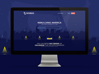 CashBack For America - Website cashback cashback for america chicago city digital illustration flat flat design flat illustration illustration web web design web illustration