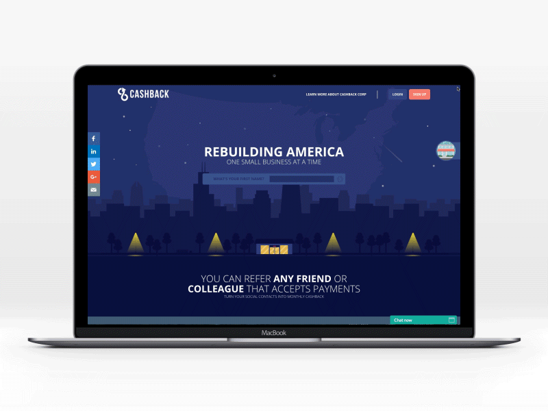 CashBack For America Parallax Scrolling Website animated gif business flat flat design gif illustration money parallax parallax scrolling parallax website web design website