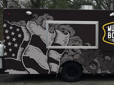 WIP - Food Truck Vehicle Wrap american american flag art branding design food food truck illustration logo truck truck wrap vehicle wrap