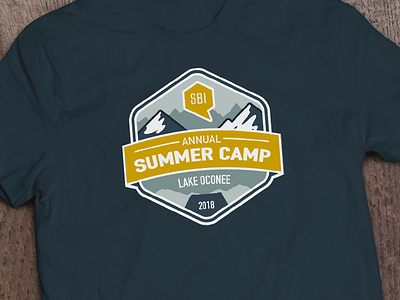 SBI Summer Camp Shirt Design badge camp illustration lake logo mountain screen print shirt summer summer camp vector