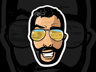 Twitch Emote Illustration - HaZeDProPH3t beard design digital emote hair illustration logo mascot streaming sunglasses twitch