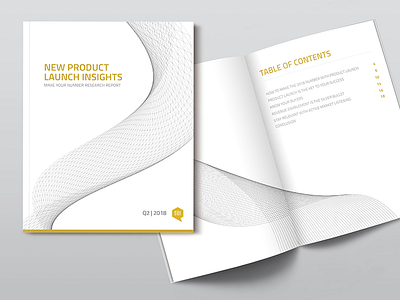 Print Research Report - Product Launch book business clean corporate fresh geometric magazine print report white yellow
